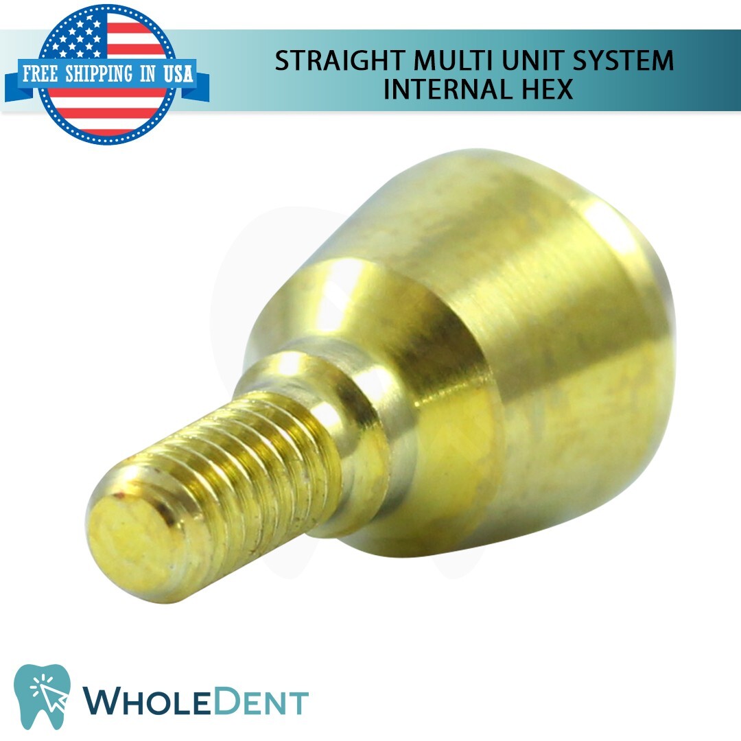 10x Straight Abutment Multi Unit 1.6mm System Titanium Sleeve Set Dental Int Hex