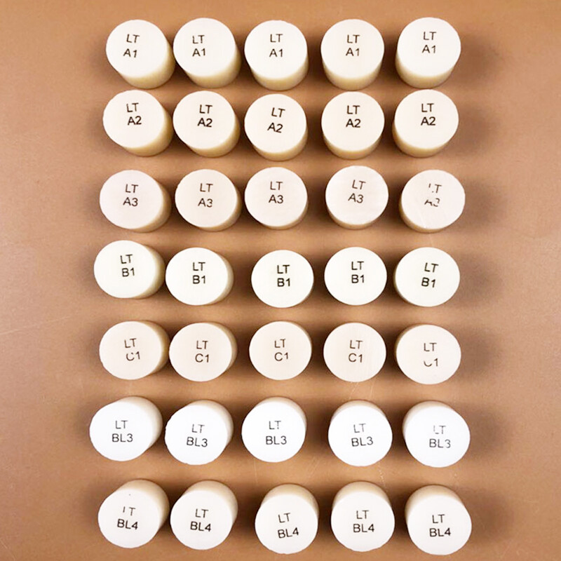 10Pcs IPS Emax Lithium Dislicate Ingots Press Blocks Dental Glass Ceramic Blocks