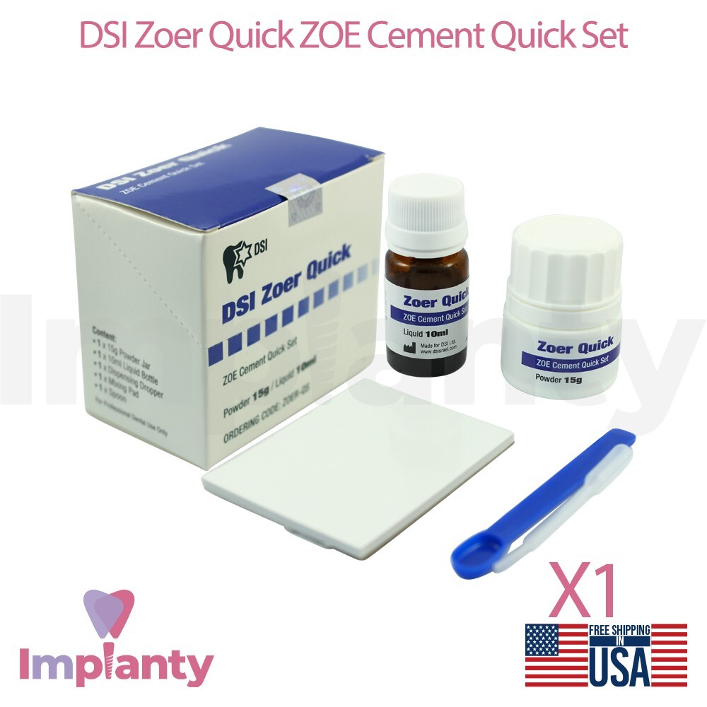 Dental Quick Set Zoe Cement 20g Powder And 10ml Liquid Temp Filling Dentistry