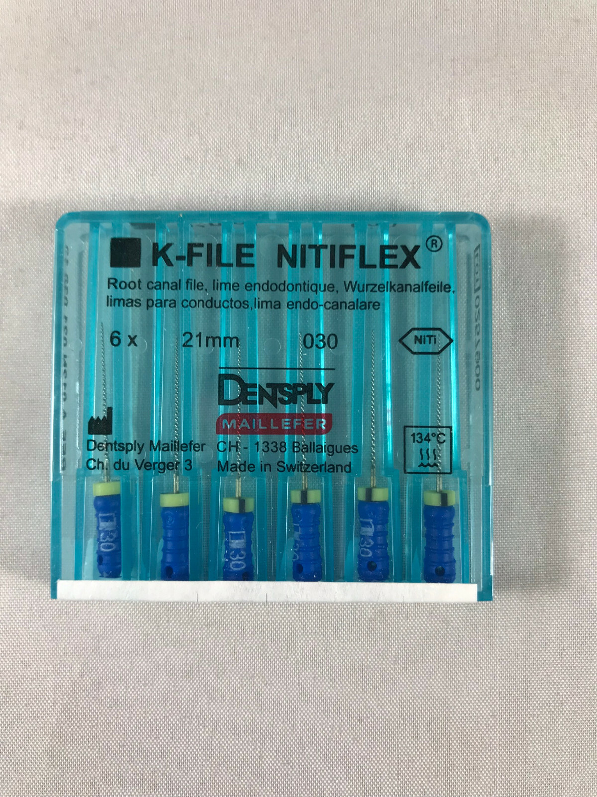 Dentsply Maillefer K-file Endodontic NiTiFlex steel 21mm All sizes 30 files/pk