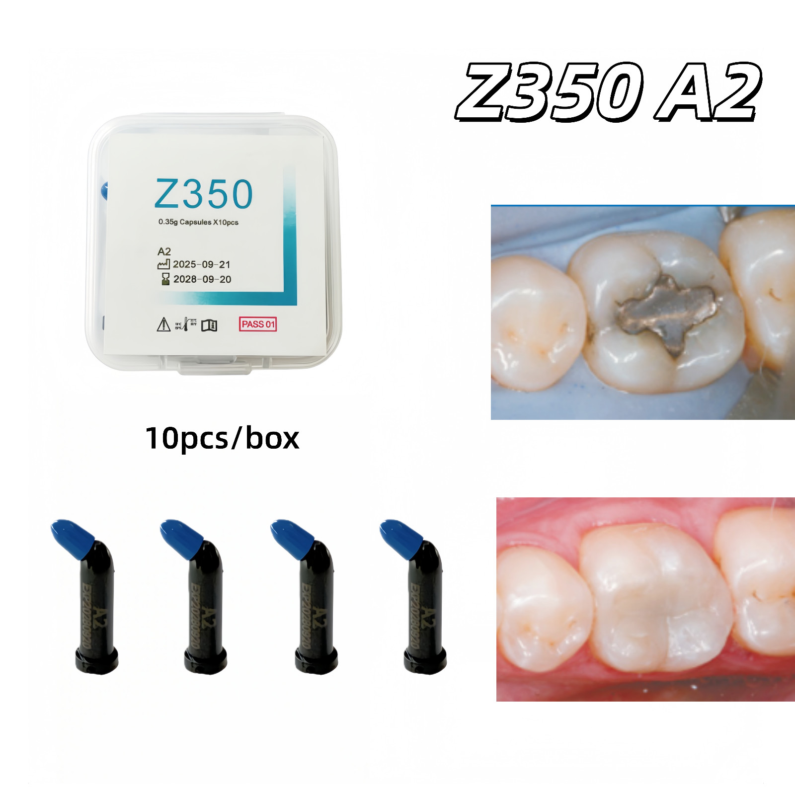 Dental Z350 Composite Resin Universal Restorative Capsules A2 0.35g/piece