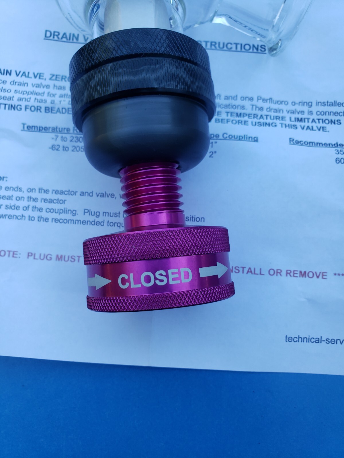 Chemglass Drain Valve Zero Dead Space CG-1968-Q-01