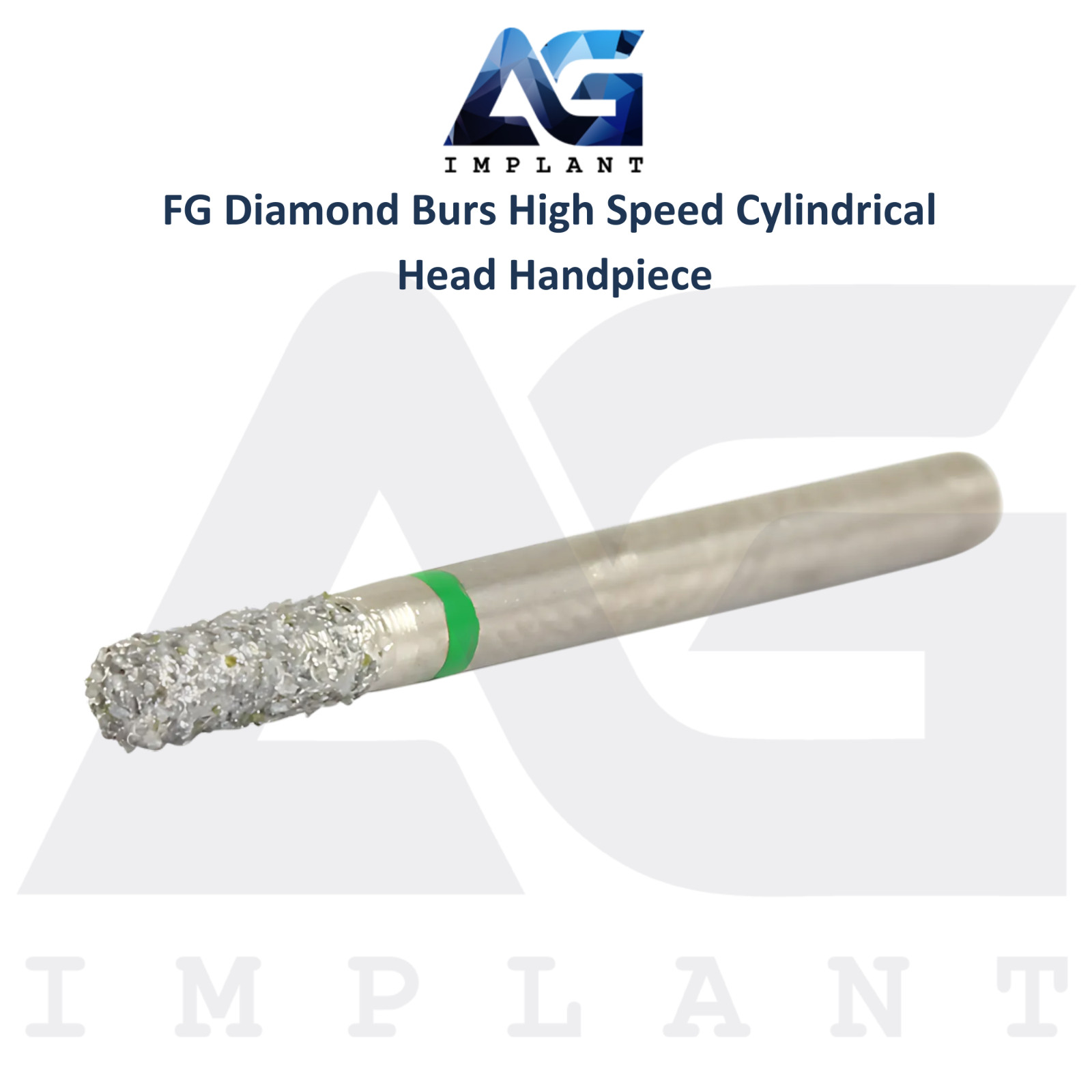 Dental FG Diamond 10 Burs High Speed Cylindrical Head Handpiece Stainless Steel