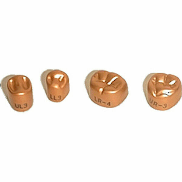 5-TemGold 1st Permanent Upper & Lower Bicupsid Gold Aluminum Temporary Crown DSC