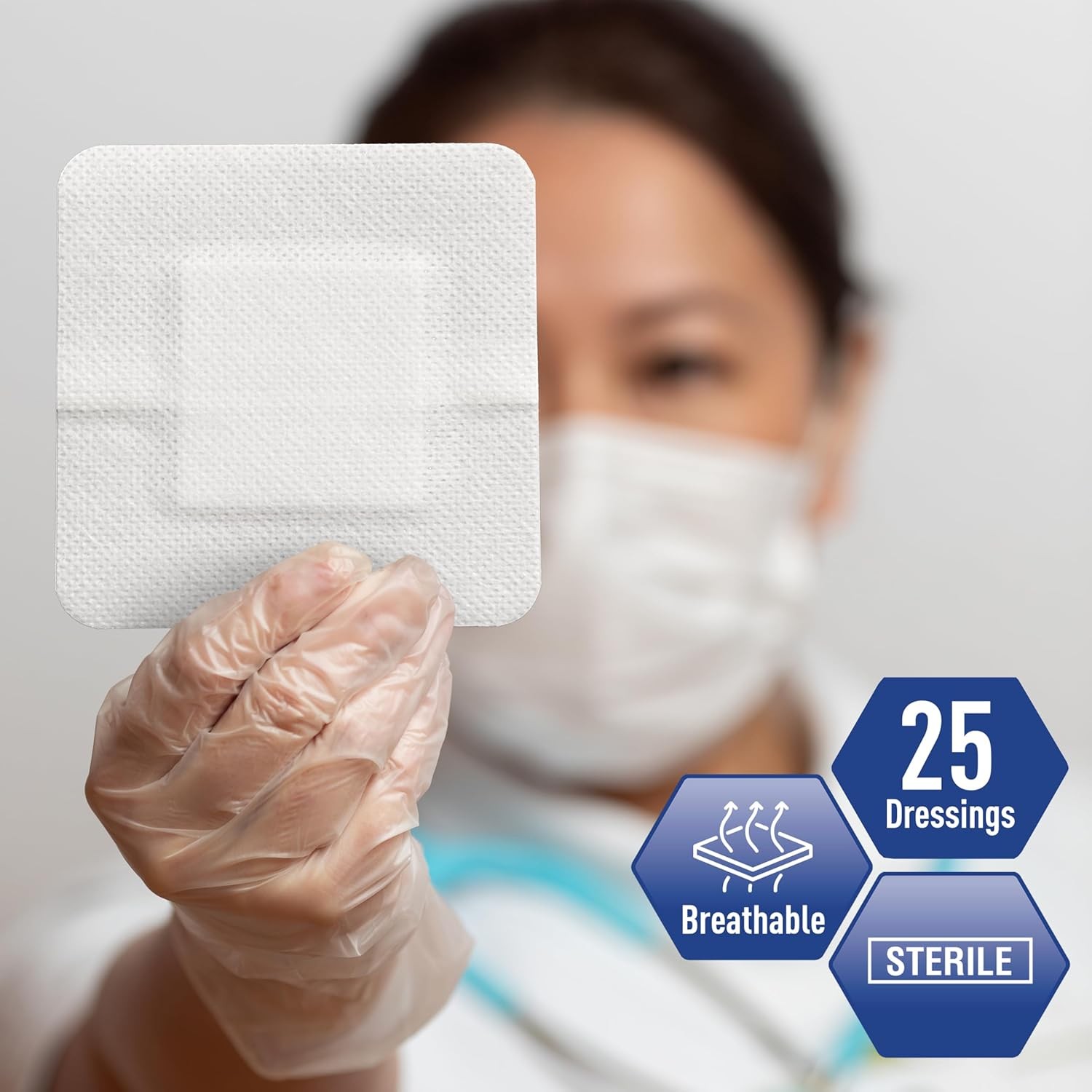 MED Pride Bordered Gauze-Island Dressing 4” x 4'' x