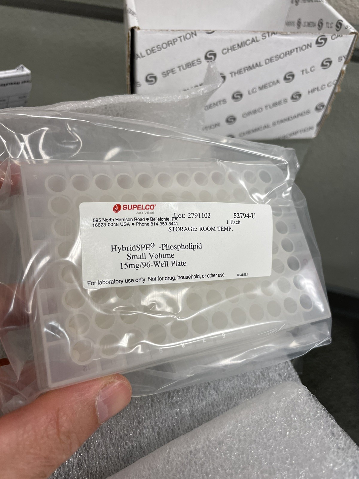 SUPELCO HybridSPE Phospholipid Small Volume 15mg/96 Well Plate, 52794-U