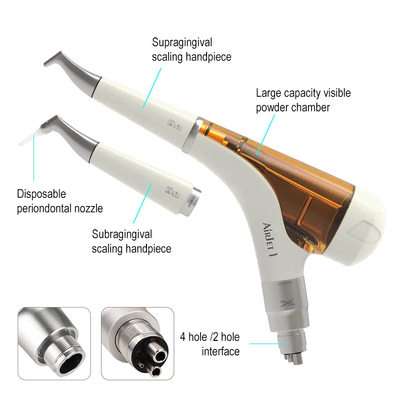 Dental Air Polisher Supragingival/Subgingival 2 in 1 Teeth Whitening Sandblaster