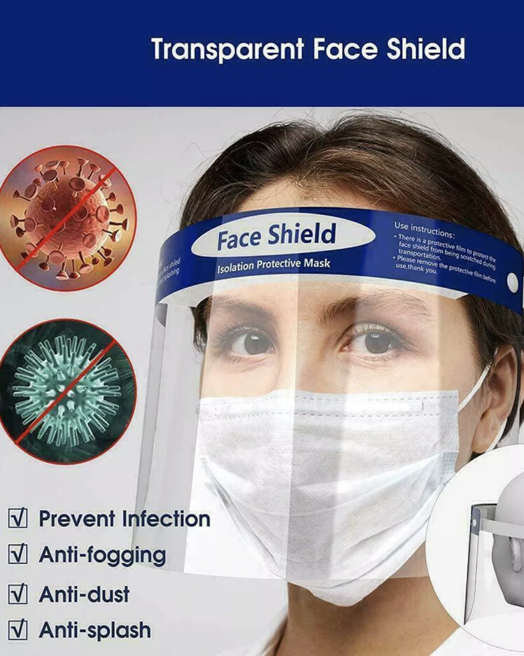10pcs Safety Full Face Shield Clear Protector Work Medical Dental US Seller