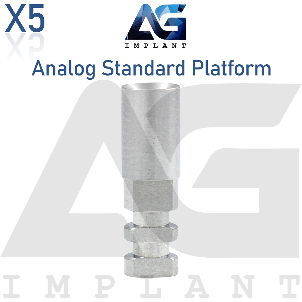 5 Standard Analog Platform Titanium Prosthetic System Hexagon 2.42mm Dental Lab