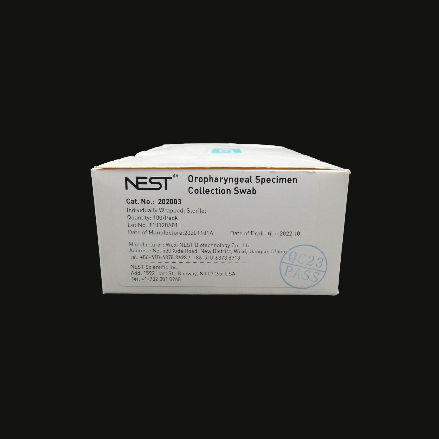 Oropharyngeal Specimen Collection Swabs – 100/Pack – 5 Pack – 500 swabs