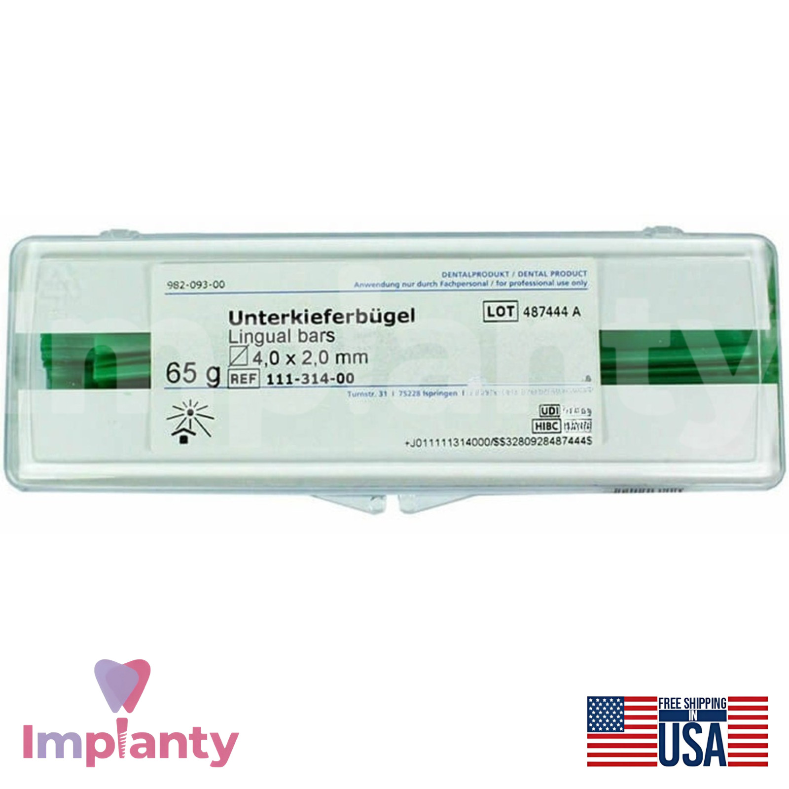 Wax Lingual Bars Green Sticks 4.0×2.0mm 65g Stable Casting Denture Profiles
