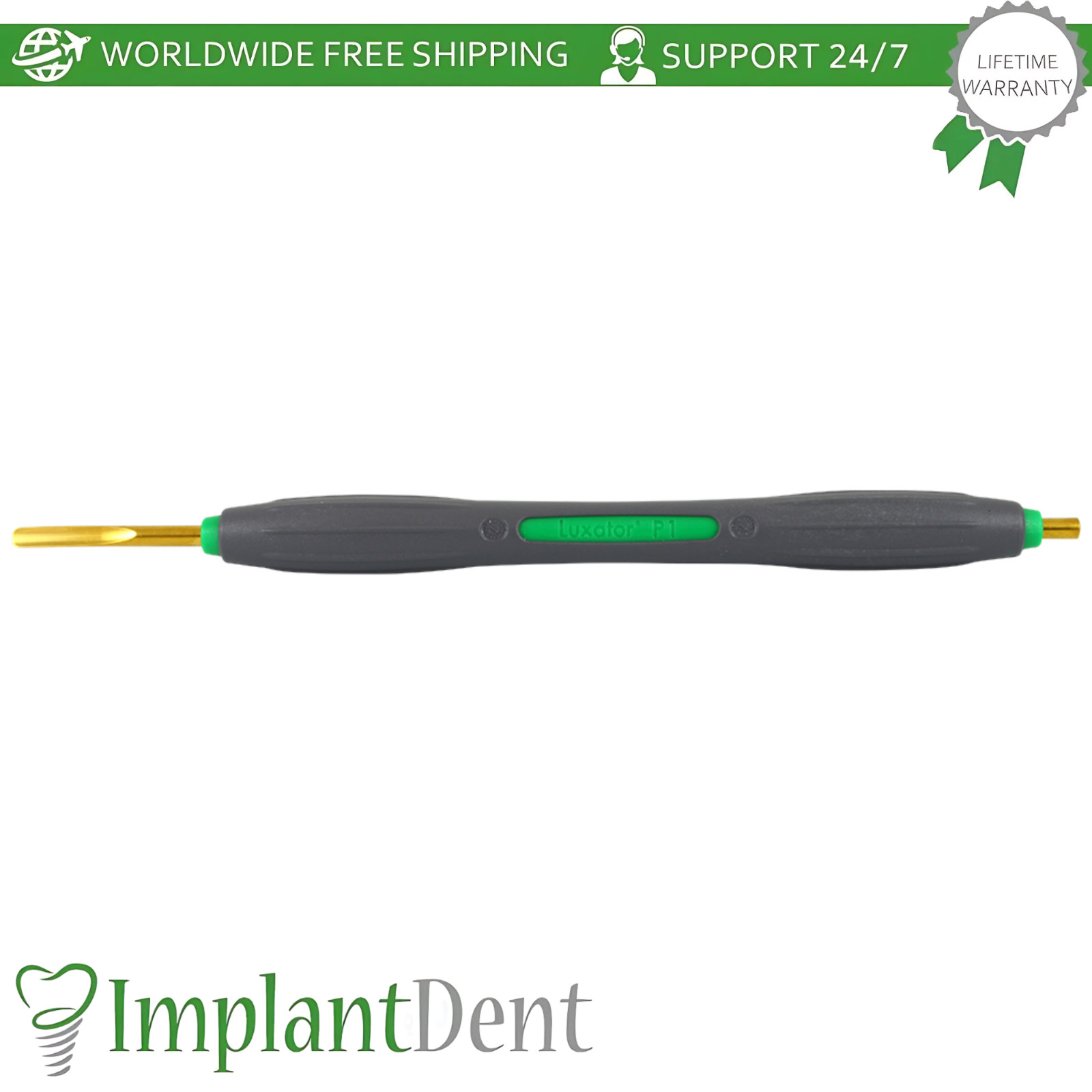 Dental Luxator P-Series Set Titanium-Coated Stainless Steel Instrument 3mm Wide
