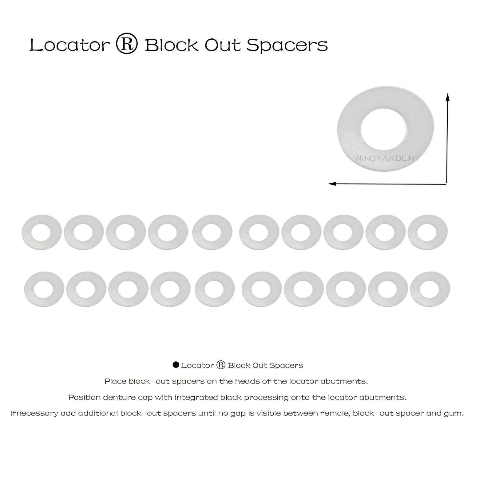 Locator Abutments Nobel Active RP 4.3mm (D) Height (1-5.0 mm) Implant Male Caps