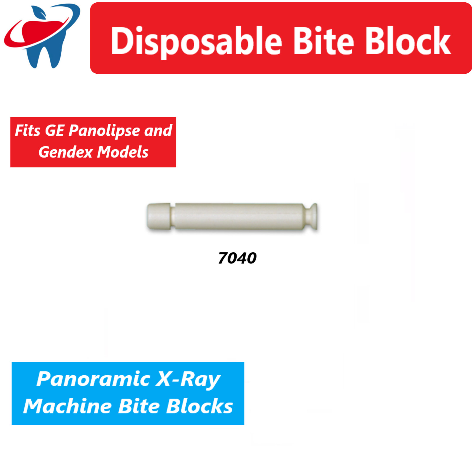 X-Ray Panoramic Disposable Dental Bite Blocks GE Panelipse, Gendex #7040 100/Pk