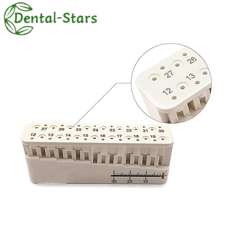 Autoclavable Dental Endodontic File Holder Measuring Block with Ruler blue/white