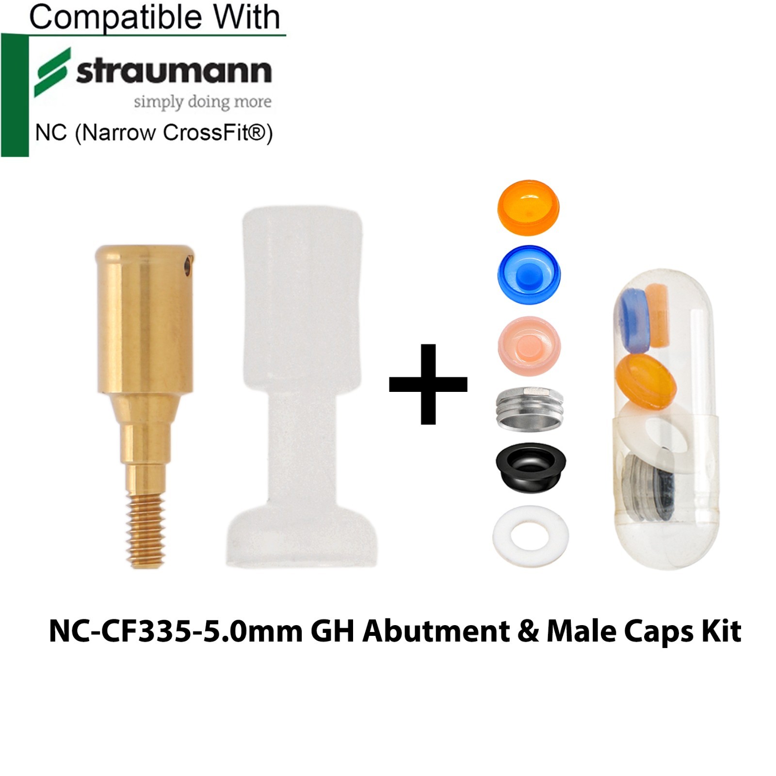 Dental Locator Abutment 1-5.0mm GH Compatible with Straumann NC/RC Implant Sys