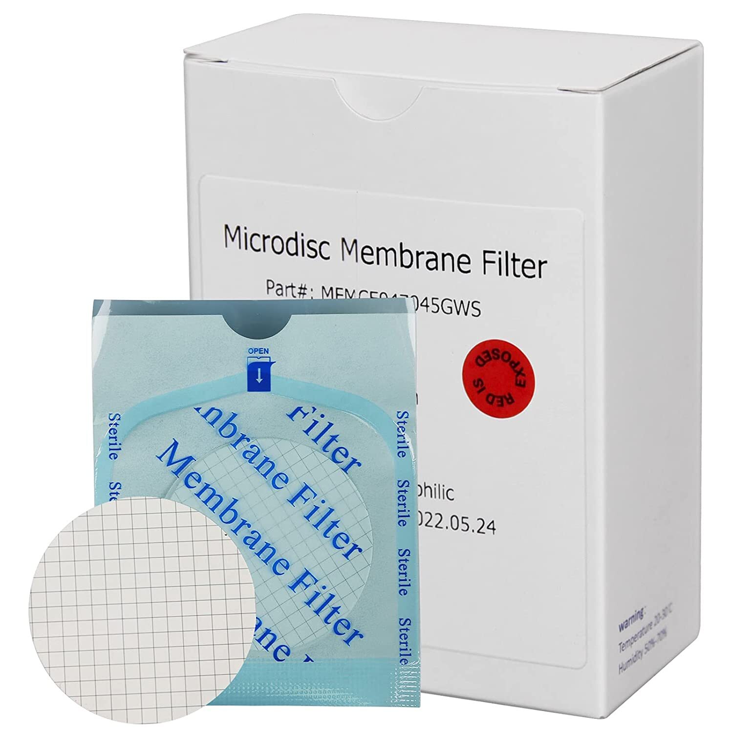 Sterile MCE Membrane Lab Filter Gridded 47mm 0.45 m Hydrophilic 100-1000pcs