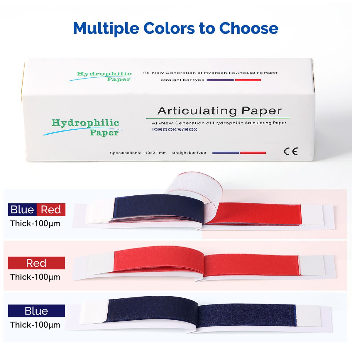 1-5Pack Dental Articulating Paper Double Sided Articulating Strips Blue/Red