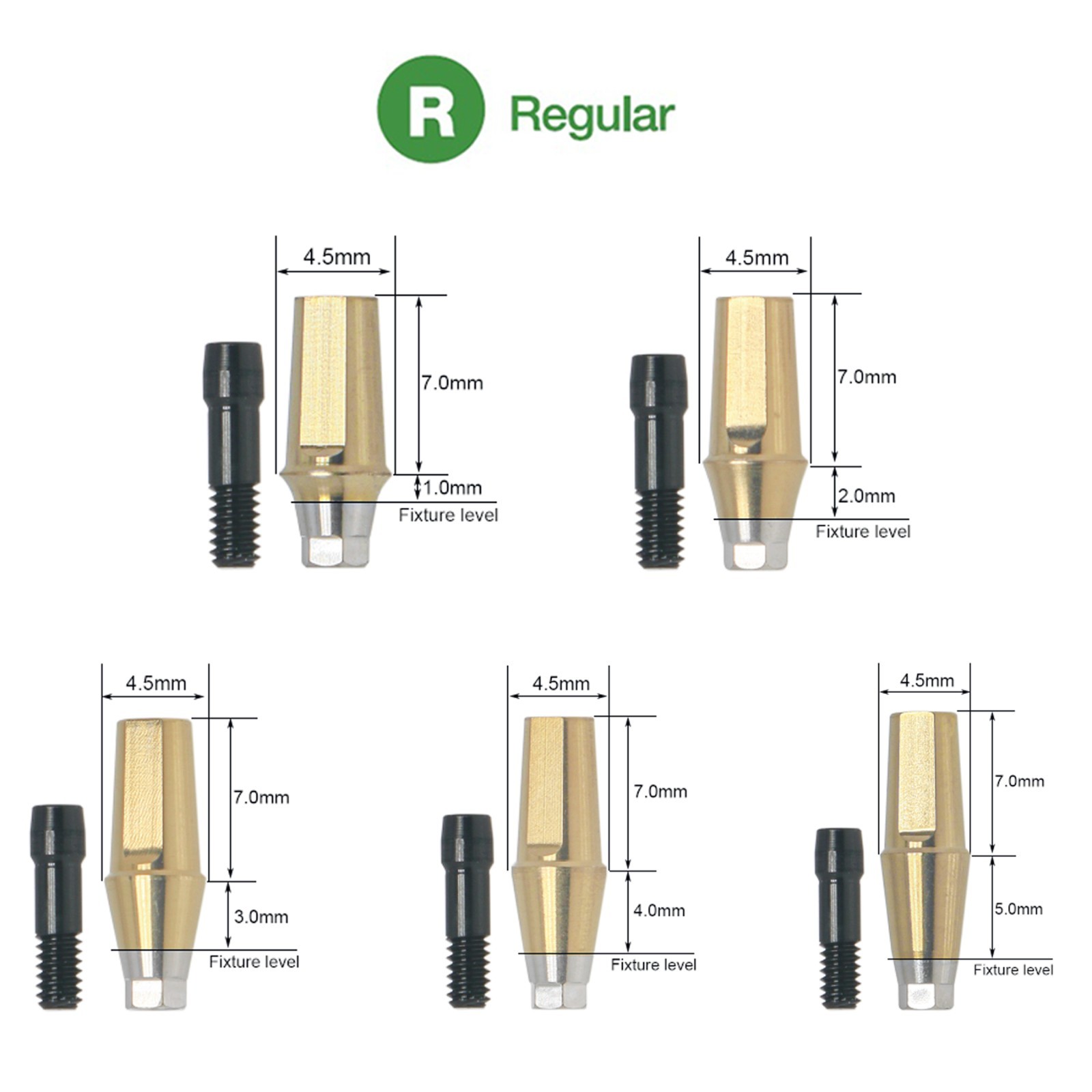 US Hex Mini/Regular Straight Transfer Abutment Compatible with Osstem Hiossen