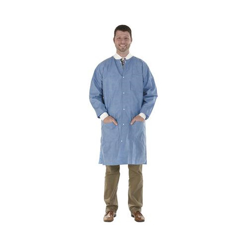 Medicom 8107-D SafeWear Hi-Perform Lab Coat Deep Blue X-Large 12/Pk