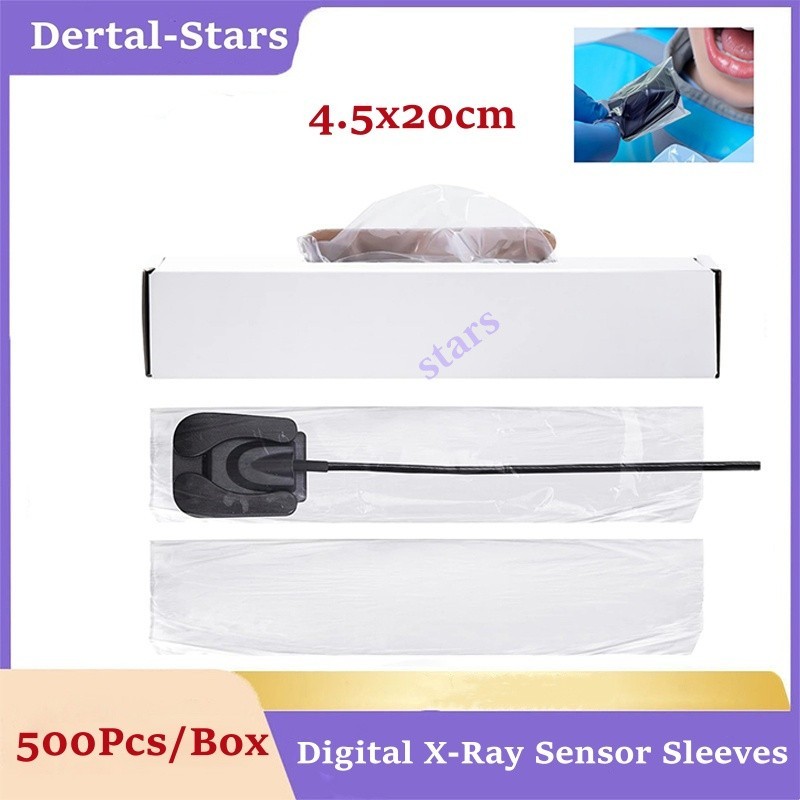 500Pcs Disposable Dental Digital X Ray sensor sleeves Protective Film 4.5 x 20cm