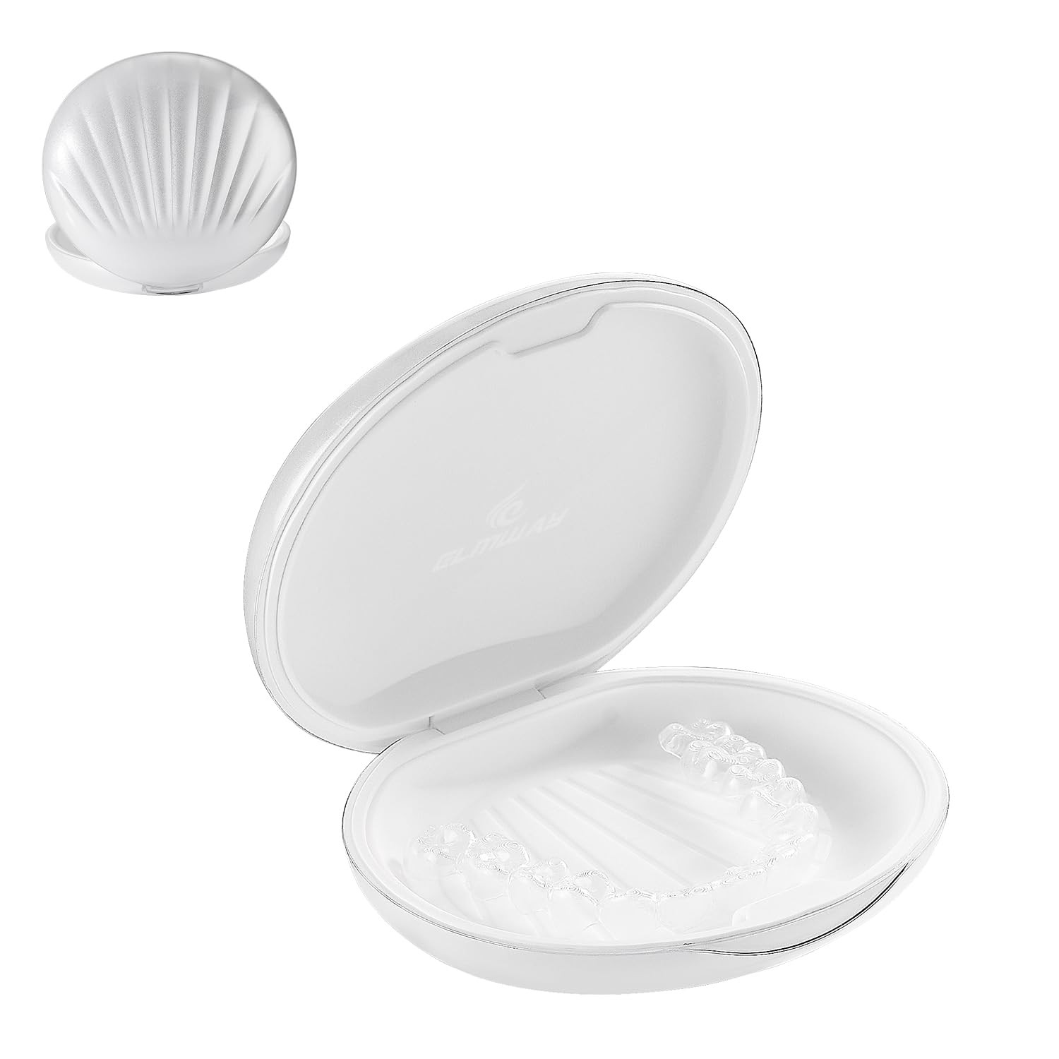 Retainer Case with – Aligner & Orthodontic Cleaner Box, Case, White