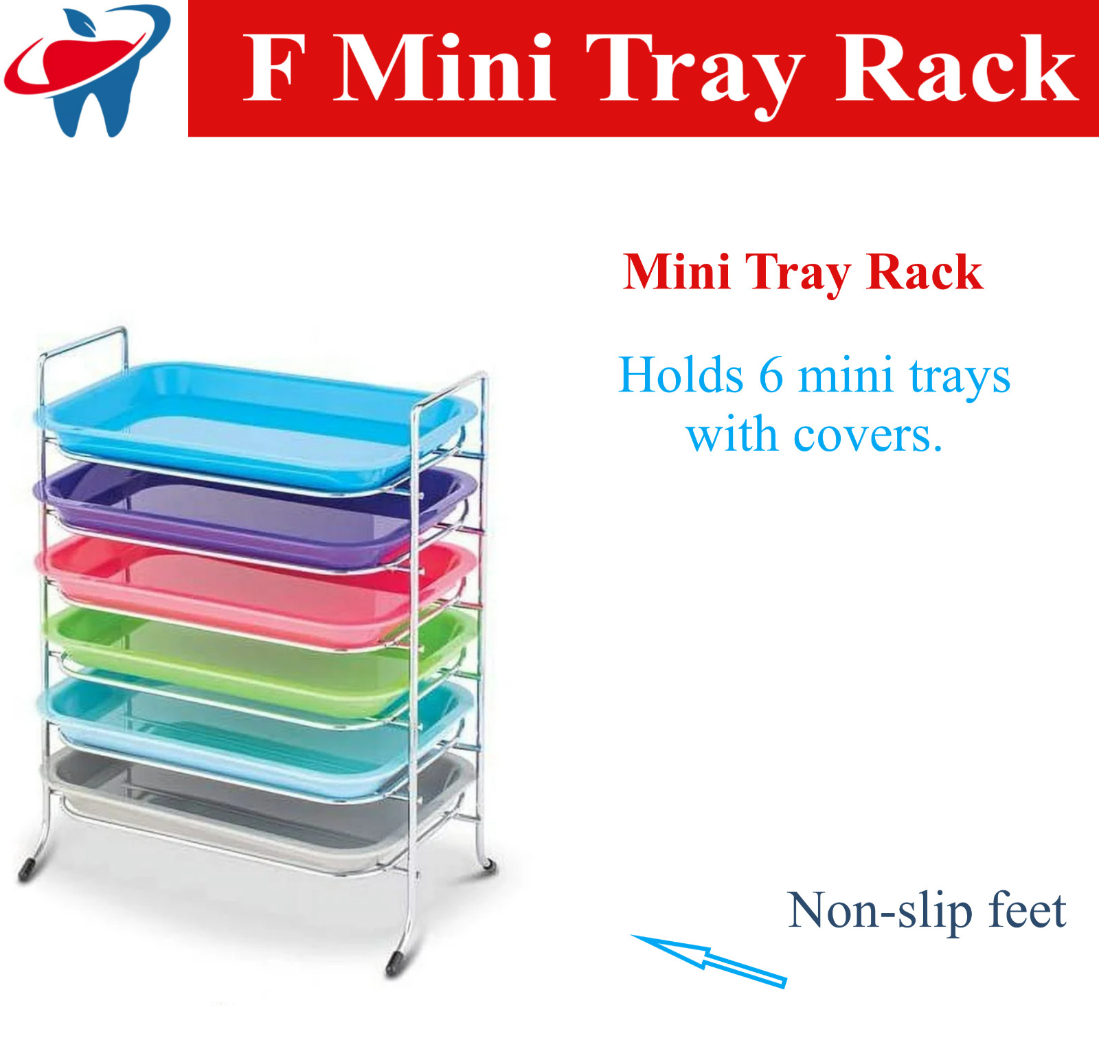 Dental Instrument Tray Rack Mini F Trays, Ritter B Tray Rack, Tub Rack, Midwest