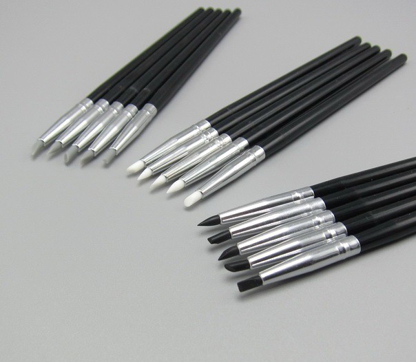 5Pcs/Set Dental Resin Brush Pen Silicone Composite Cement Porcelain Teeth Pens