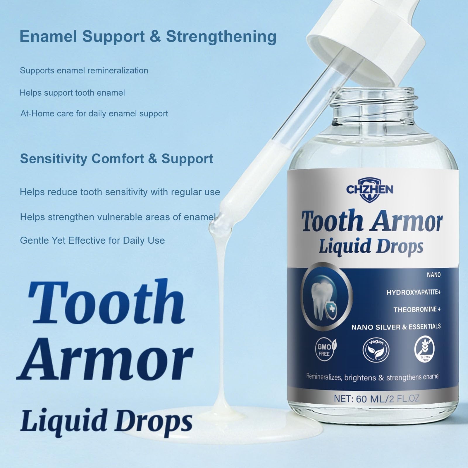 Enamel Support Liquid Drops: Daily Oral Care Solution with Transparent…