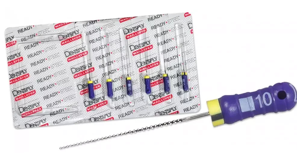 Dentsply Maillefer READY STEEL K-Files 21mm/25mm/31mm, All Sizes-6 Files/pack