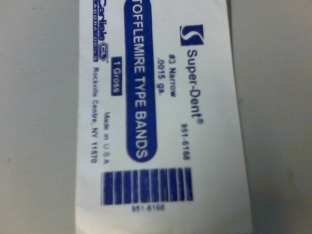 Tofflemire Type Matrix Bands #3 .0015 Narrow Pk/144 951-6168