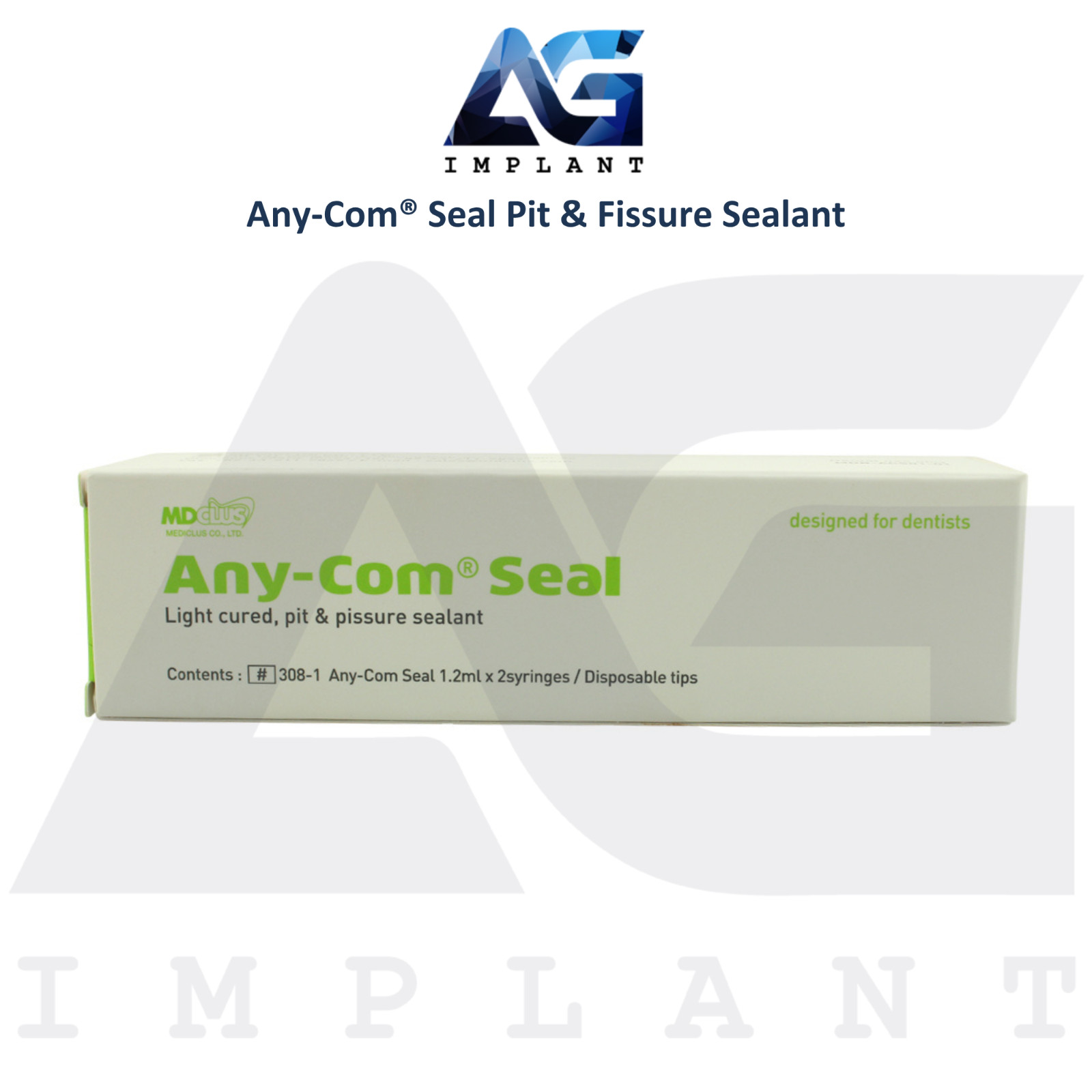 2pcs Any-Com® Seal Pit & F!ssure Sealant 1.2g Dental Restorations Light Cure