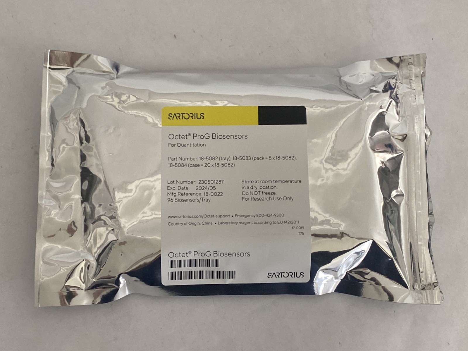 SARTORIUS Octet Protein G ProG Biosensors for Quantitation 96/Tray 18-5082