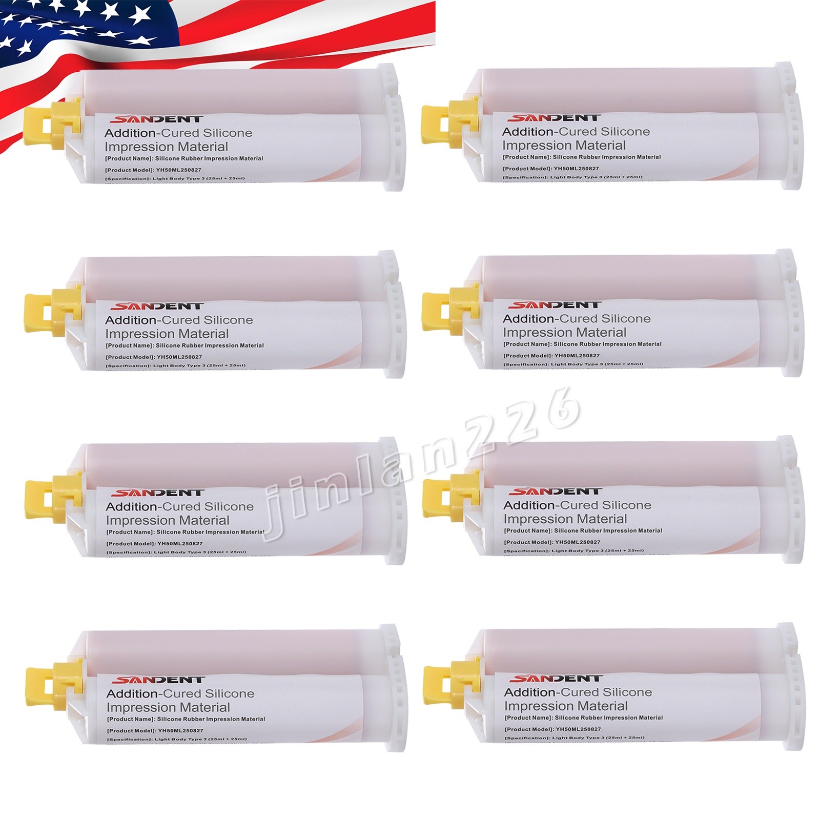 8x Impression Material Cartridge 50ml Light Body Rapid Set +40 Mixing tips