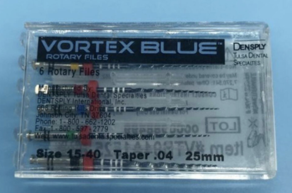 1 pk 25mm .06 Asst Vortex Blue Rotary Files Dentsply Tulsa Dental Root Canal