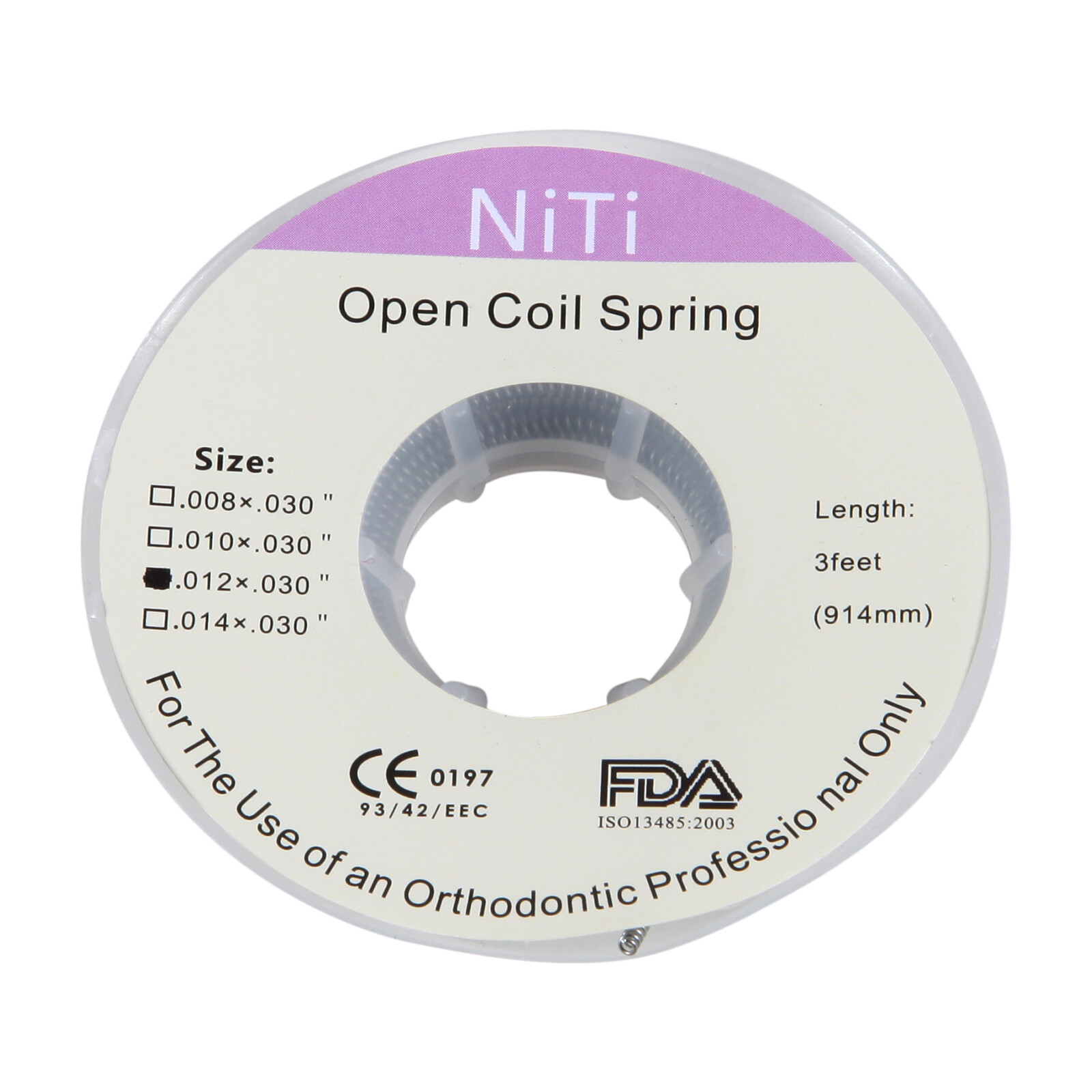 10 Roll Dental Orthodontic Niti Open Coil Spring Spool Dia.012 *030 ” inch 914mm