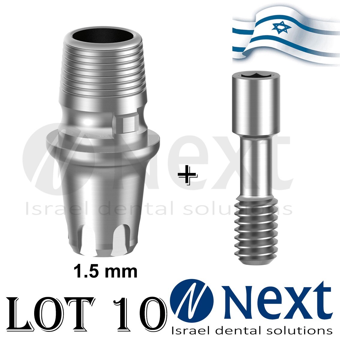 LOTx10 Dental Abutment T-Base CAD/CAM MIS conical C1 V3 SP compatible HEX 1.5 mm