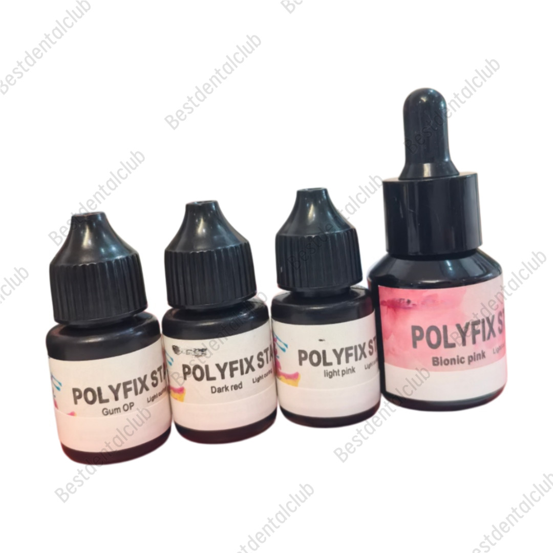 Dental Polyfix Stain Gum Light Curing 3D Printed Dentures Resin Staining ﻿