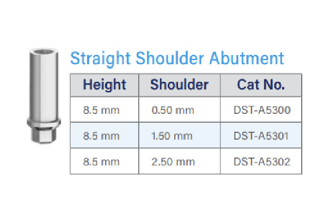 Straight Shoulder Abutment Narrow – Internal Hex system 10 Pack