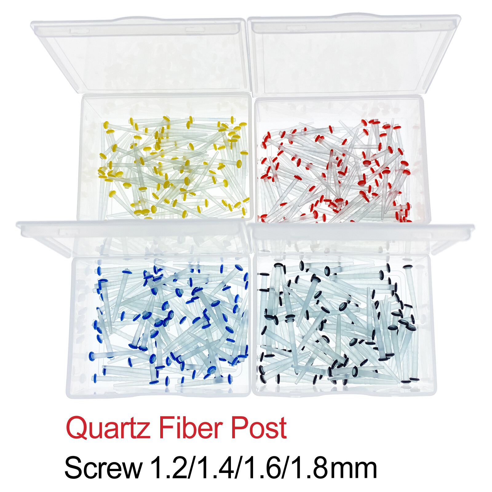 100 Pcs/Pack Dental Endo Quartz Fiber Post Screw Restorative Posts 1.0-1.8mm