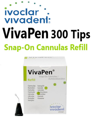 Ivoclar Vivadent Vivapen Snap on cannulas Kit of 300 Tips Free Shipping