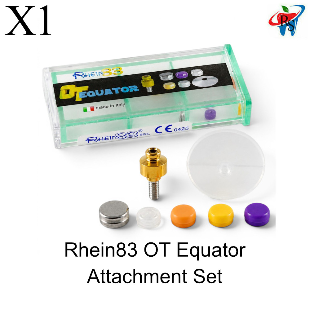 1x Rhein83 OT Equator Attachment Set Titanium Abutment with 4 Retention Caps