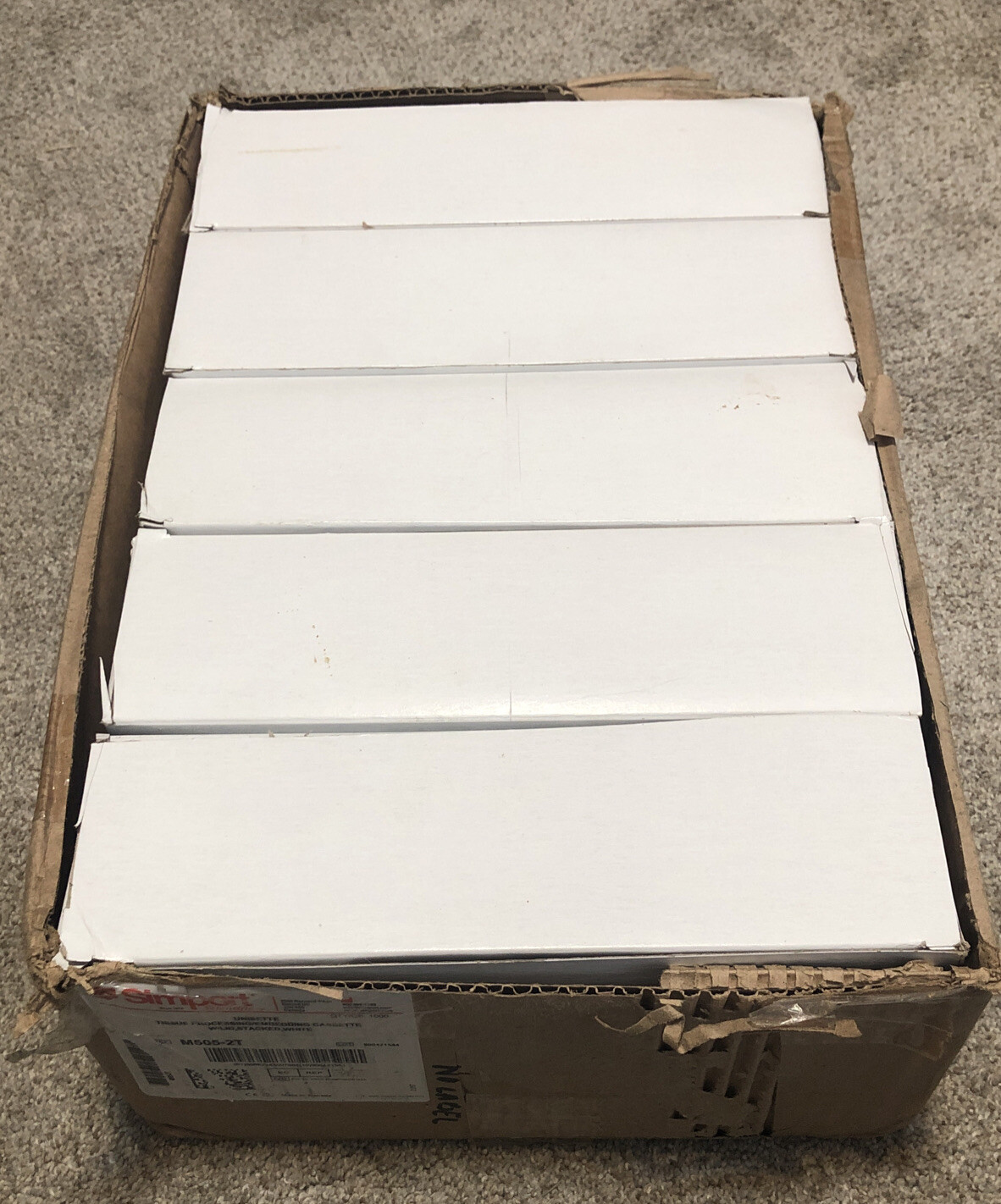 SIMPORT M505T – Unisette Tissue Cassettes, Quick Stack (Taped) White 1000 Count