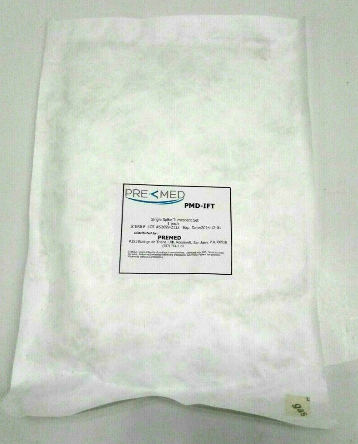 PREMED PMD-IFT SINGLE SPIKE TUMESCENT SET Qty 1 Exp. 2024-12-01