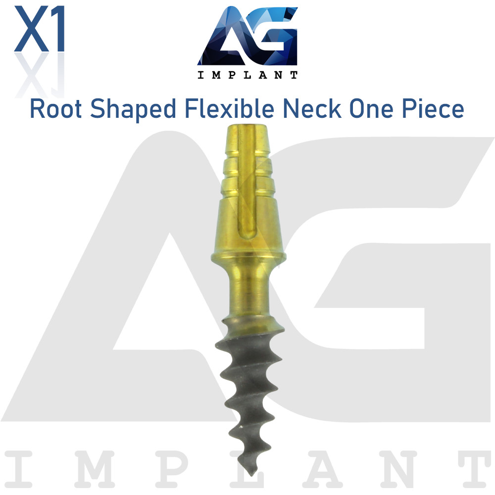 Root Shaped Flexible Neck One Piece Fixture System Titanium RBM surface