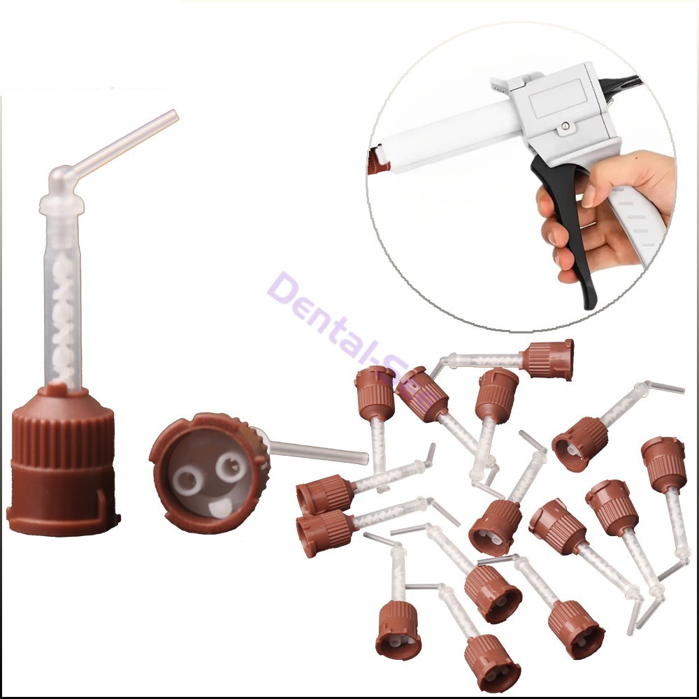 Dental Disposable Mixing Tips 1:1 Brown 50Pcs/Pack USA