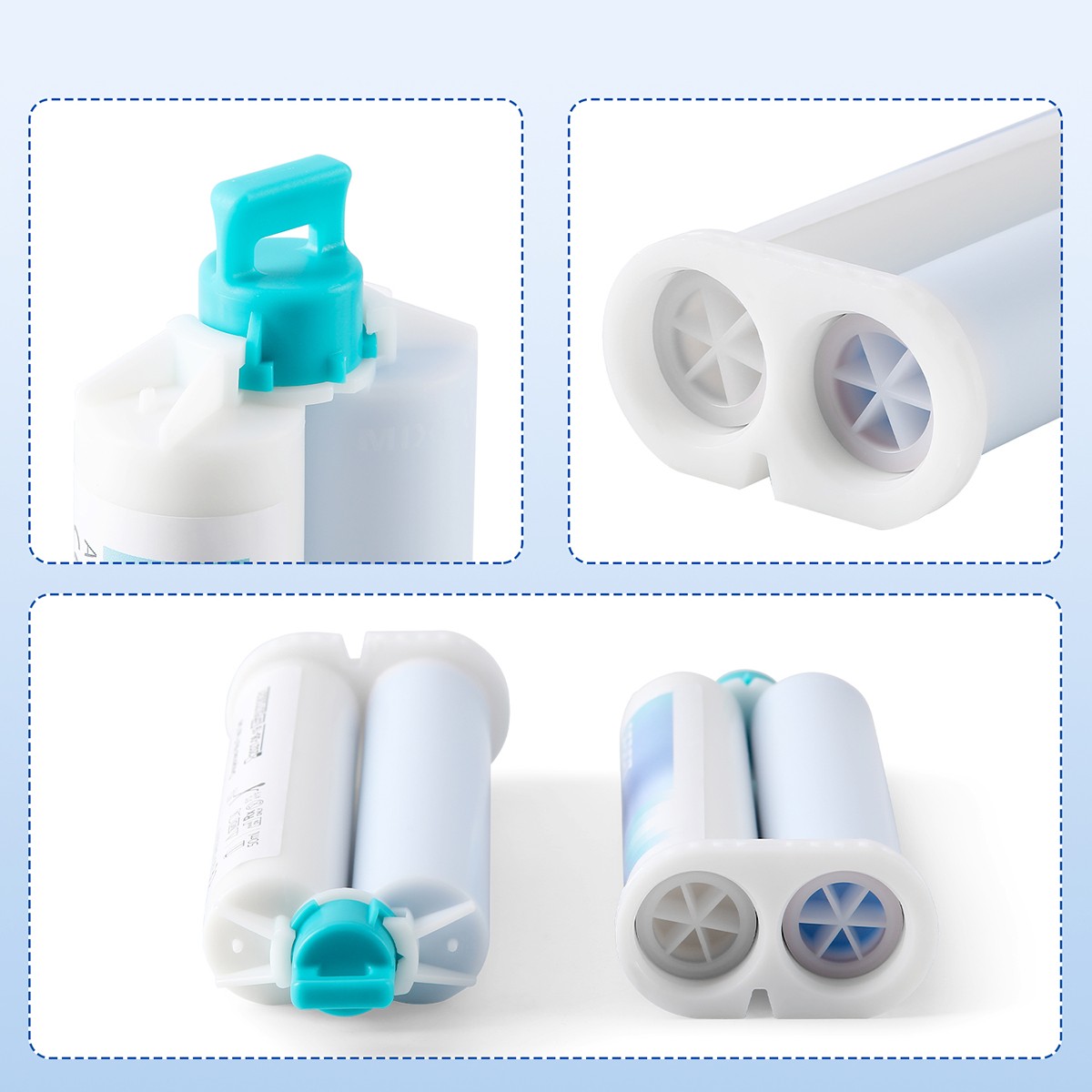 AZDENT 2pcs Dental Bite Registration Material Fast Set 50ML/pcs Mixing Tips