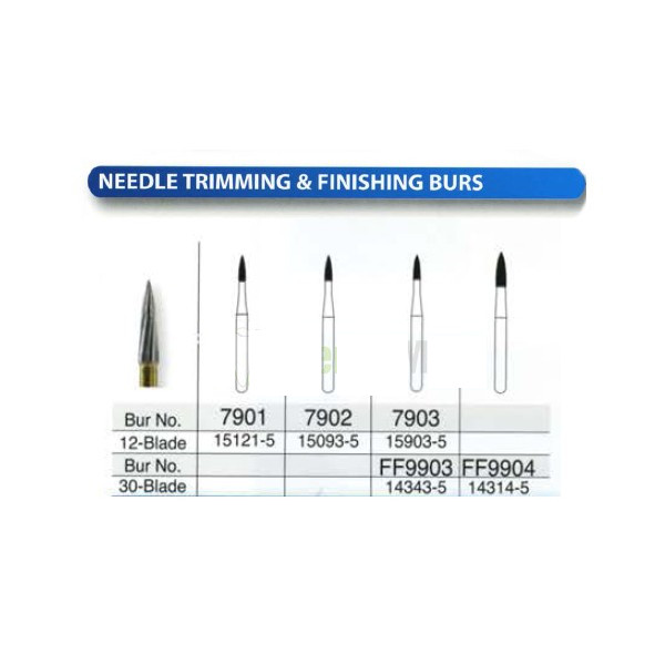 Beaver Dental Trim& Finish NEEDLE Shape Carbide Burs FG for High Speed Handpiece