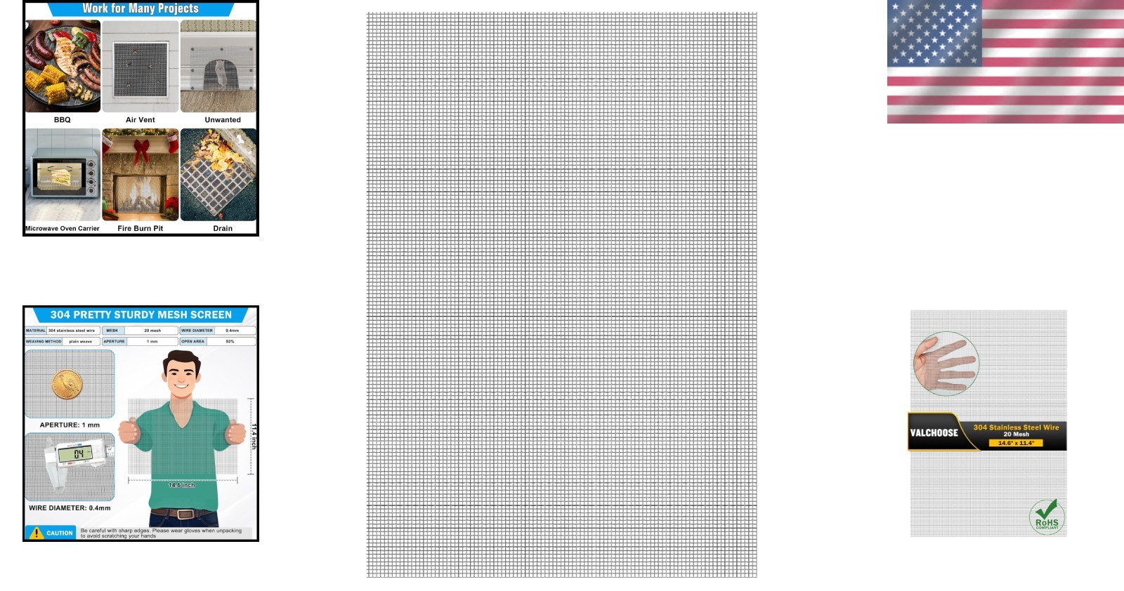 Heat-Resistant Stainless Steel Mesh 14.6″x11.4″ – Perfect for Outdoor Use