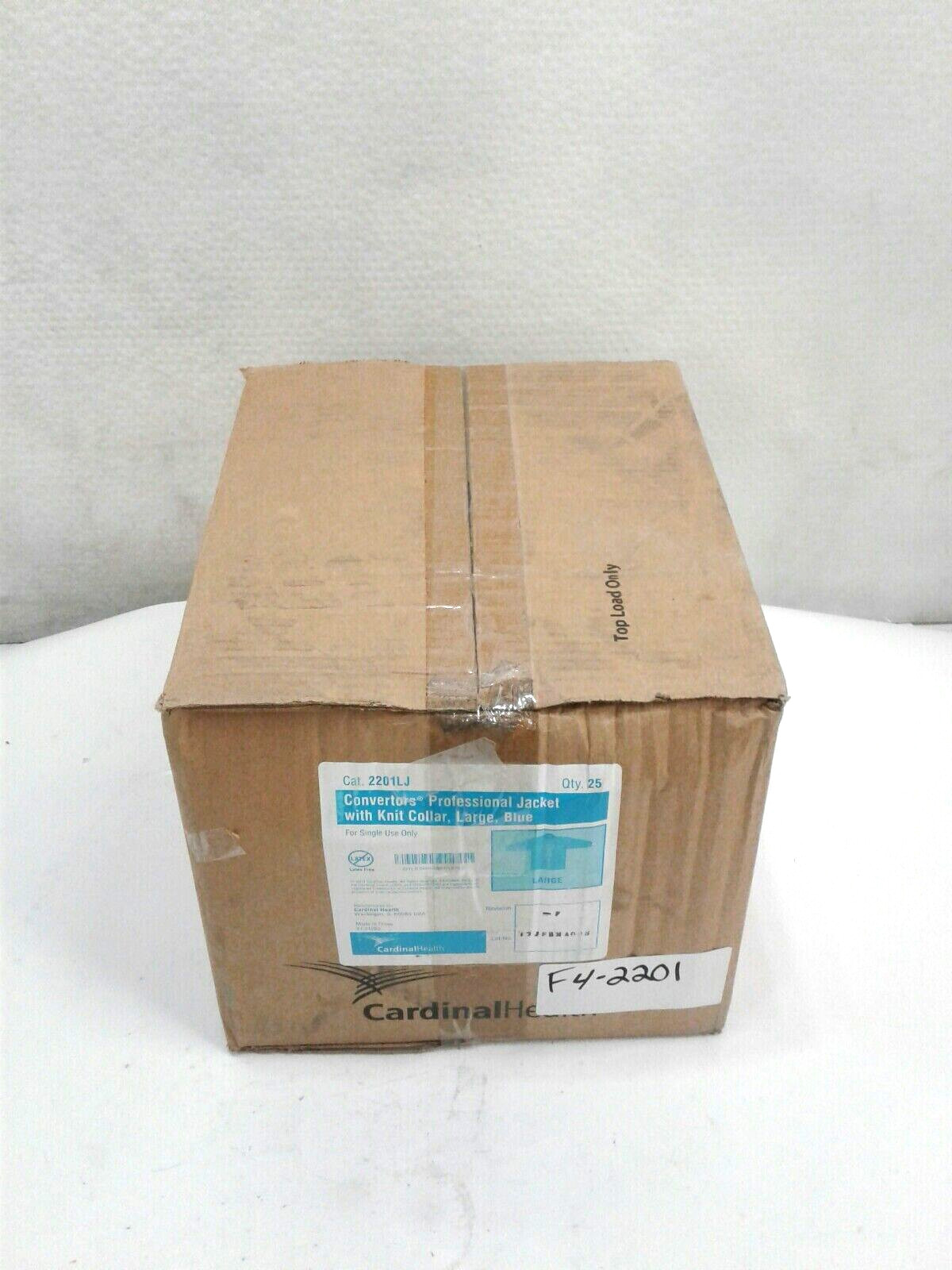 Cardinal Health 2201LJ Convertors Pro Jacket with Knit Collar Large Blue 25pk